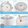 Marbrasse Desk Organizer, 360-Degree Rotating Pen Holder, Desk Organizers and Accessories with 5 Compartments Pencil Holder, Art Supply Storage Box Caddy for Office, Home（White）