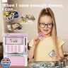 Pink Piggy Bank for Kids, ATM Machine Bank for Real Money with Debit Card, Bill Feeder, Coin Recognition, Balance Calculator, Electronic Savings Safe Box, Gifts for Teen Boy Girl
