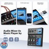 4 Channel Audio Interface USB Audio Mixer Sound Board Mixing Console Built In Bluetooth MP3 Computer Input +48V Phantom Power Mixer Audio For Karaoke Dj Stage Streaming Studio