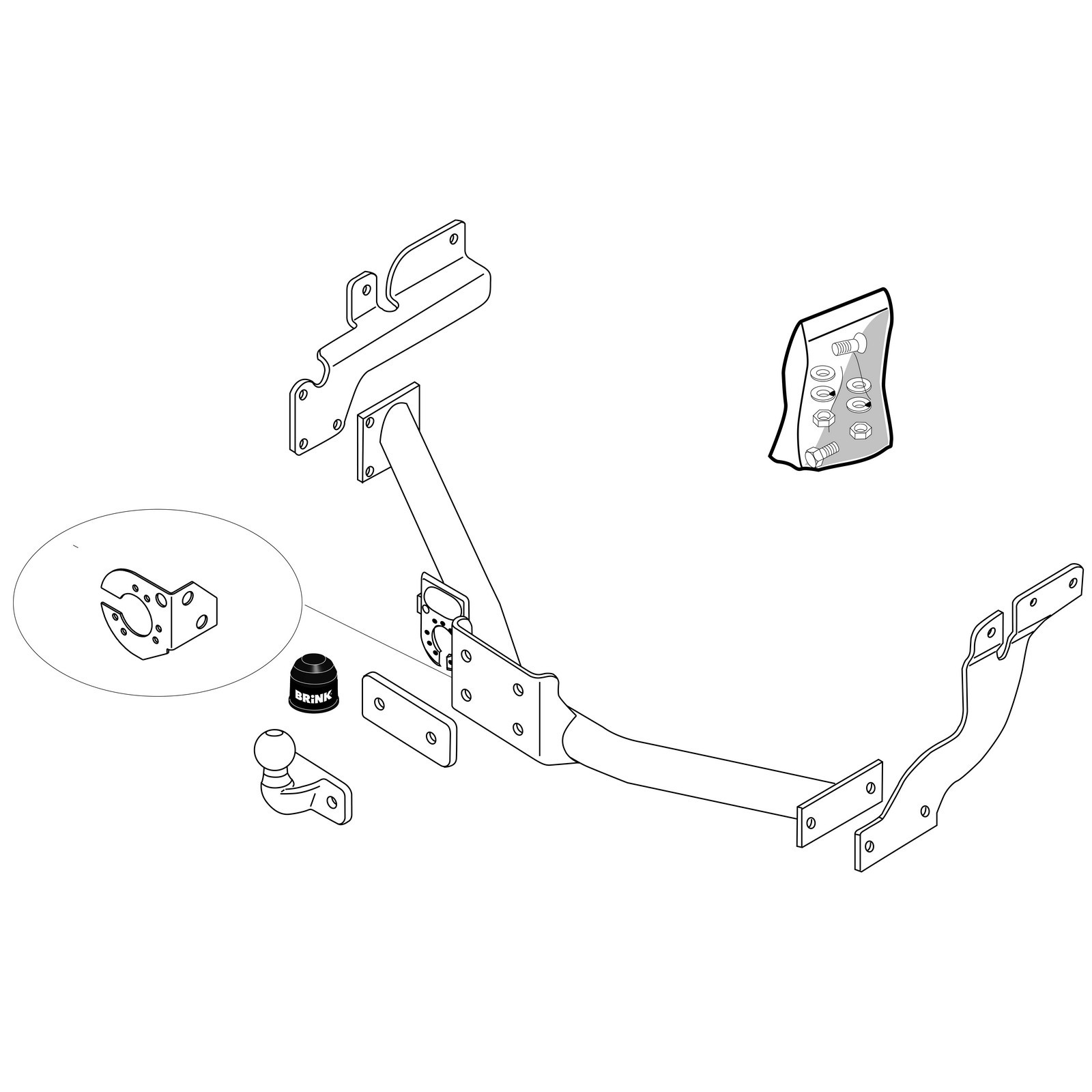 Towbar for Ford Transit Connect 2009-2013 Flange Tow Bar