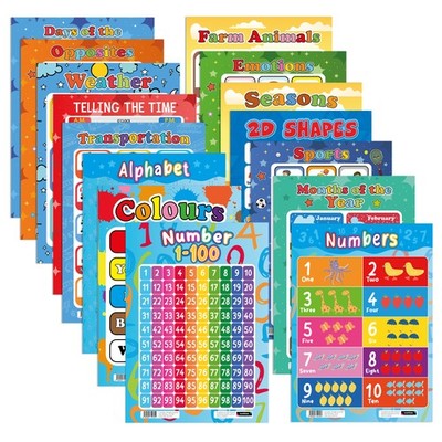 Educational Posters 15 Pack A3 Size Early Years Classroom Learning Wall Charts