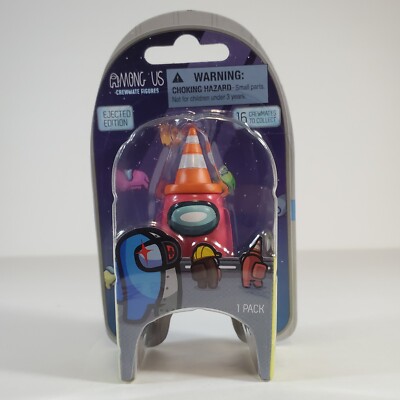 Toikido Among Us Crewmate 2'' Figure Ejected Edition Pink with Traffic Cone Hat