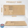 Alpmosn Sun Visor CD Case Holder for Car - Multi-Function Visor Organizer with CD/DVD Storage, Eyeglass Clip, Card Slots and Pen Holder, Durable Leather Car Accessories (Beige)