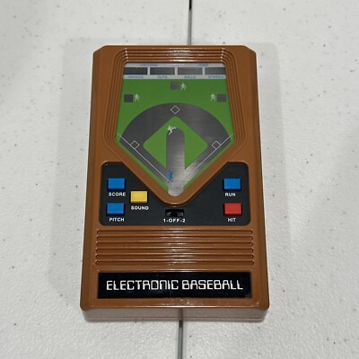 Vintage Mattel -Basic Fun Electronic Baseball Handheld Game Brown