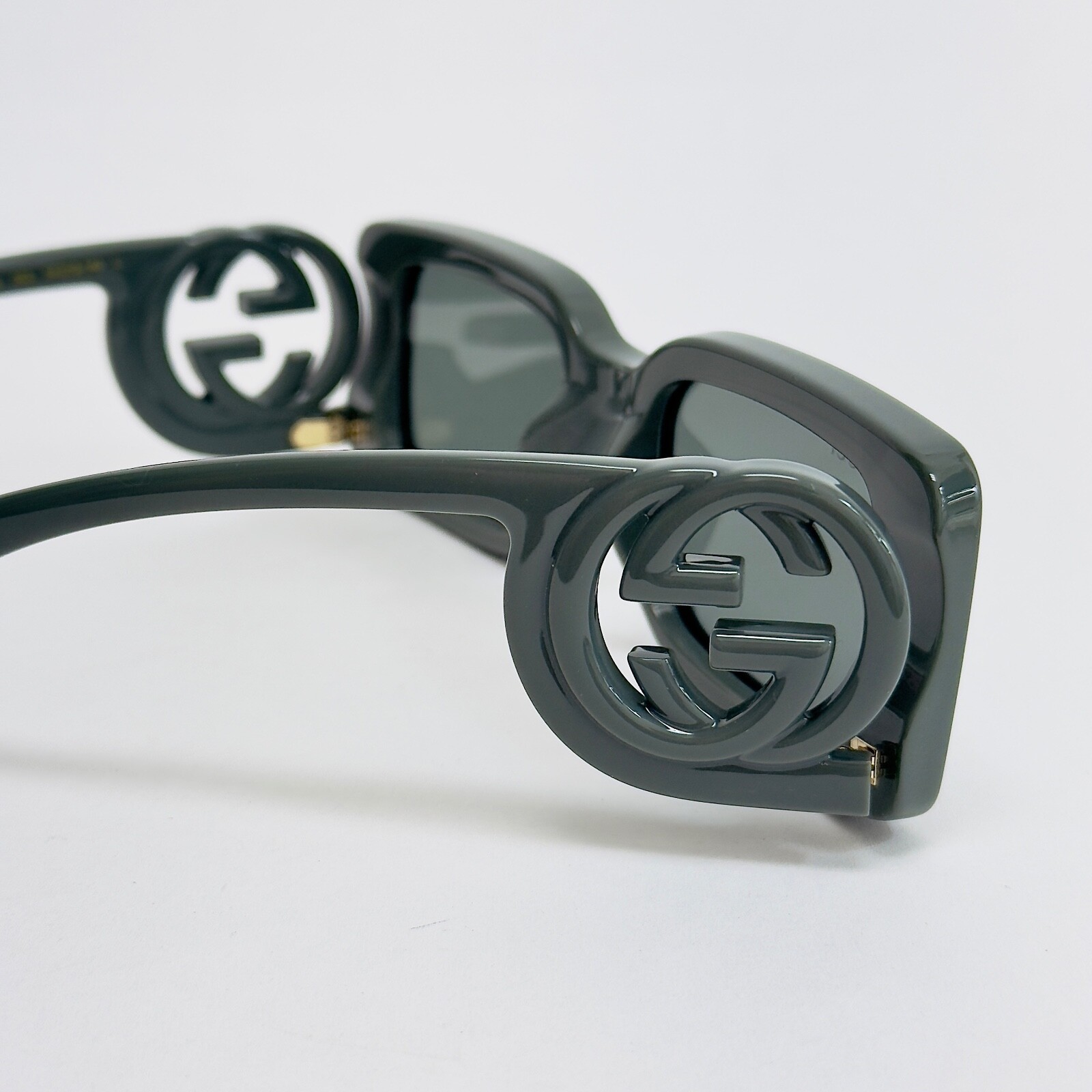 Pre-owned Gucci Couture 1325 Gray Gg Logo 003 Narrow Fashion Rectangle Sunglasses Gg1325s