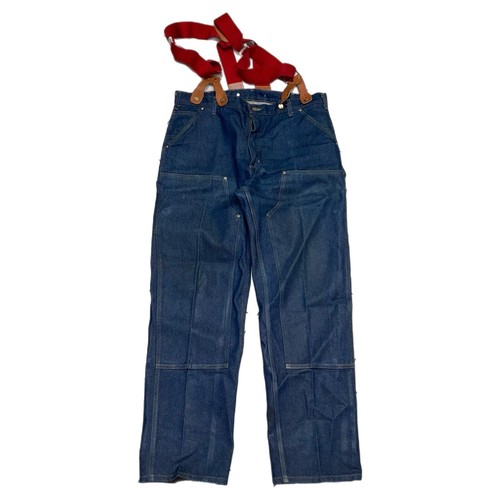 Carhartt Raw Denim Double Knee Pants With Suspenders 38 X32