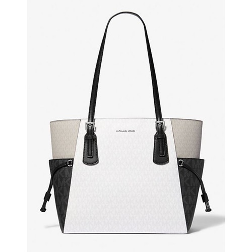Michael Kors Voyager Large Color-Block Signature Logo Tote