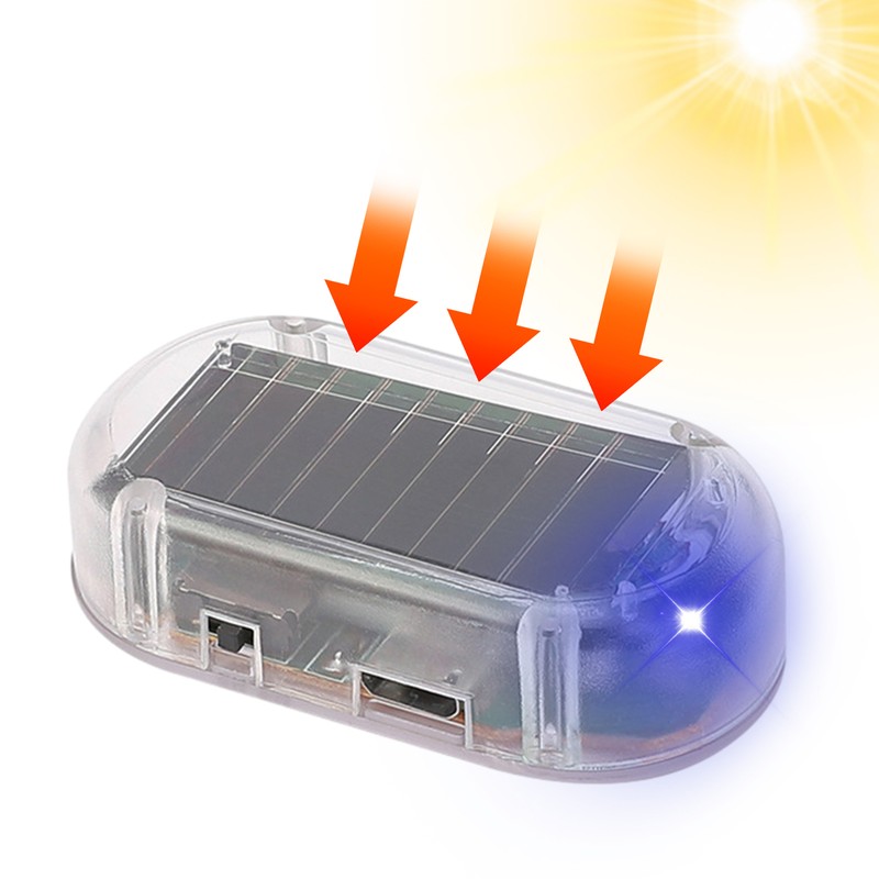 Car Solar Power Dummy Alarm Warning Anti-Theft LED Flashing Car Security Light