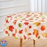 Fall 60 Inch Round Tablecloth Fall Leaves Harvest Thanksgiving Pumpkins Table Cloth - Polyester Circle Autumn Seasonal Table Cover Washable Waterproof for Party Picnic Kitchen Dining Outdoor Décor