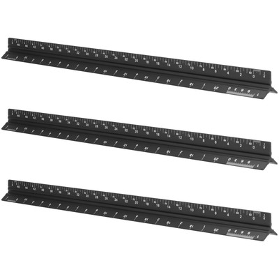 3 Pack Architectural Scale Ruler, 12 Inches Imperial Aluminum Architect Scale...