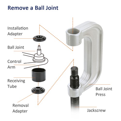 OMT Heavy Duty Ball Joint Press Kit w C-press Tools  Automotive Repair 10 pcs