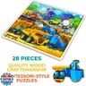 QUOKKA Wooden Transport Puzzles for Kids Ages 3-5 – 28 Pieces Toddlers Kids Puzzles Ages 4-8 Year Olds – Wood Transport Toys for Children Games for Boys and Girls 6-8 yo