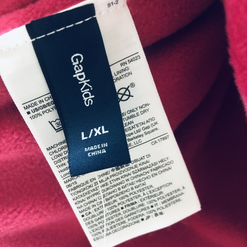 NEW GAP KIDS Girls FLEECE HAT Beanie Pink Polka Dot Blue Pom Size Large/XLarge