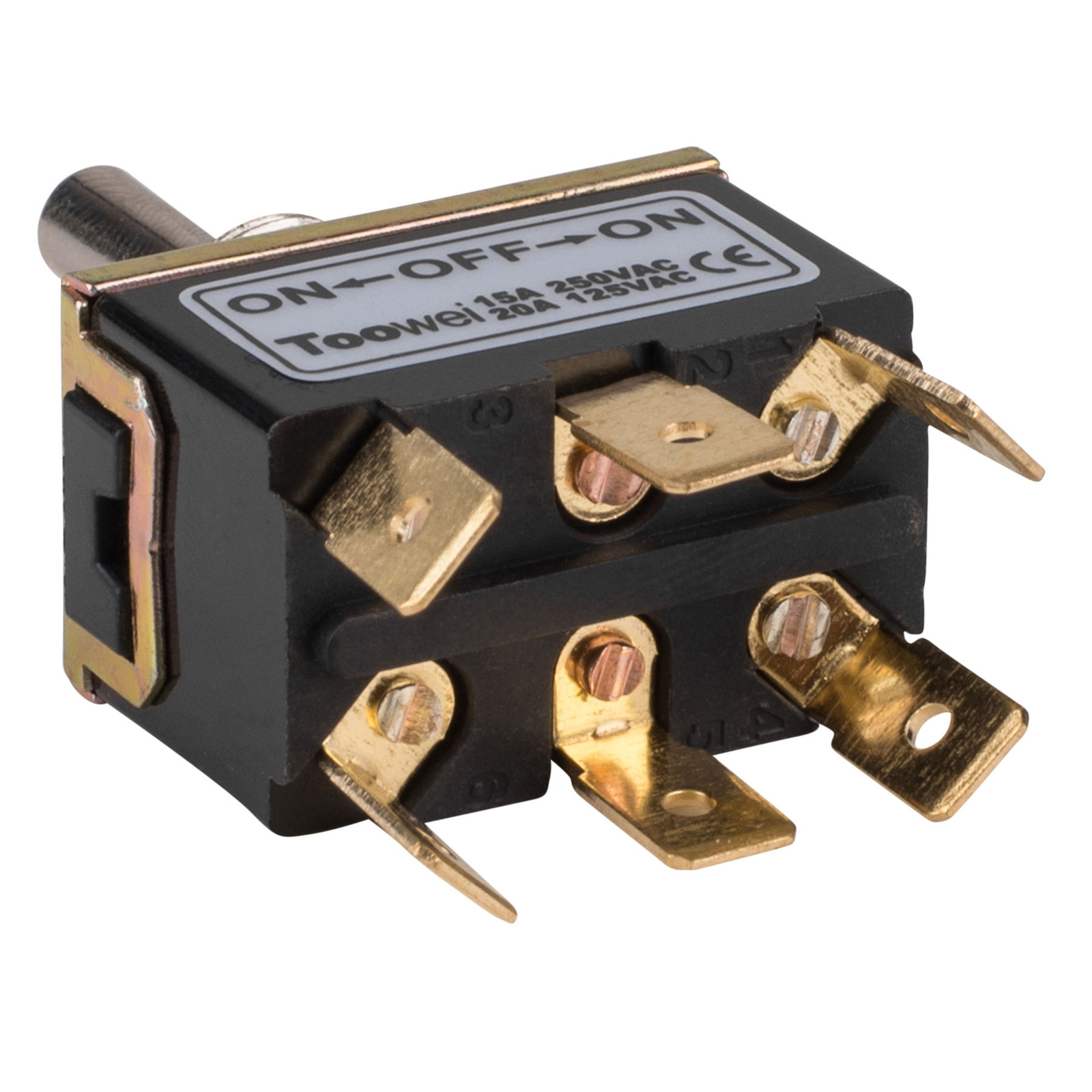 DPDT On/Off/On Toggle Switch 6 Spade 20A 125VAC 3 Position 848864029818