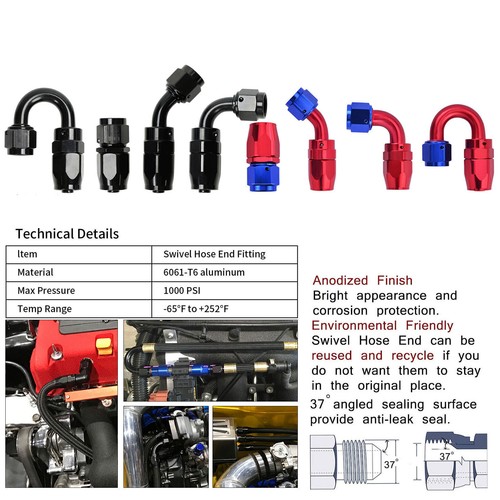 10/20FT Stainless Steel Braided 6/8/10/AN Fuel/Oil/Gas Hose Line & Fittings Kit