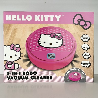 Hello Kitty 3 in 1 Robo Vacuum Cleaner Sweeps Vacuums Mops Pink Polka Dots NEW