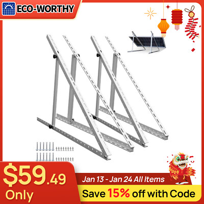 ECO-WORTHY 45 inch Adjustable Solar Panel Tilt Mounting Rack Bracket (2 Set) RV