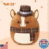 Athionsu 12 Inch Horse Plush Pillow Soft and Cuddly Stuffed Horse Soft Squishy Gifts for Toddler Kids Boys and Girls