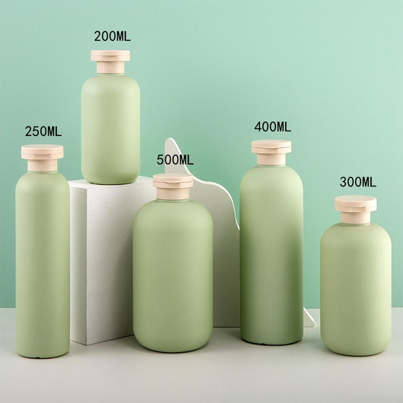 Travel Shampoo Bottles Green Leak Proof Squeeze Empty Bottle with F lip
