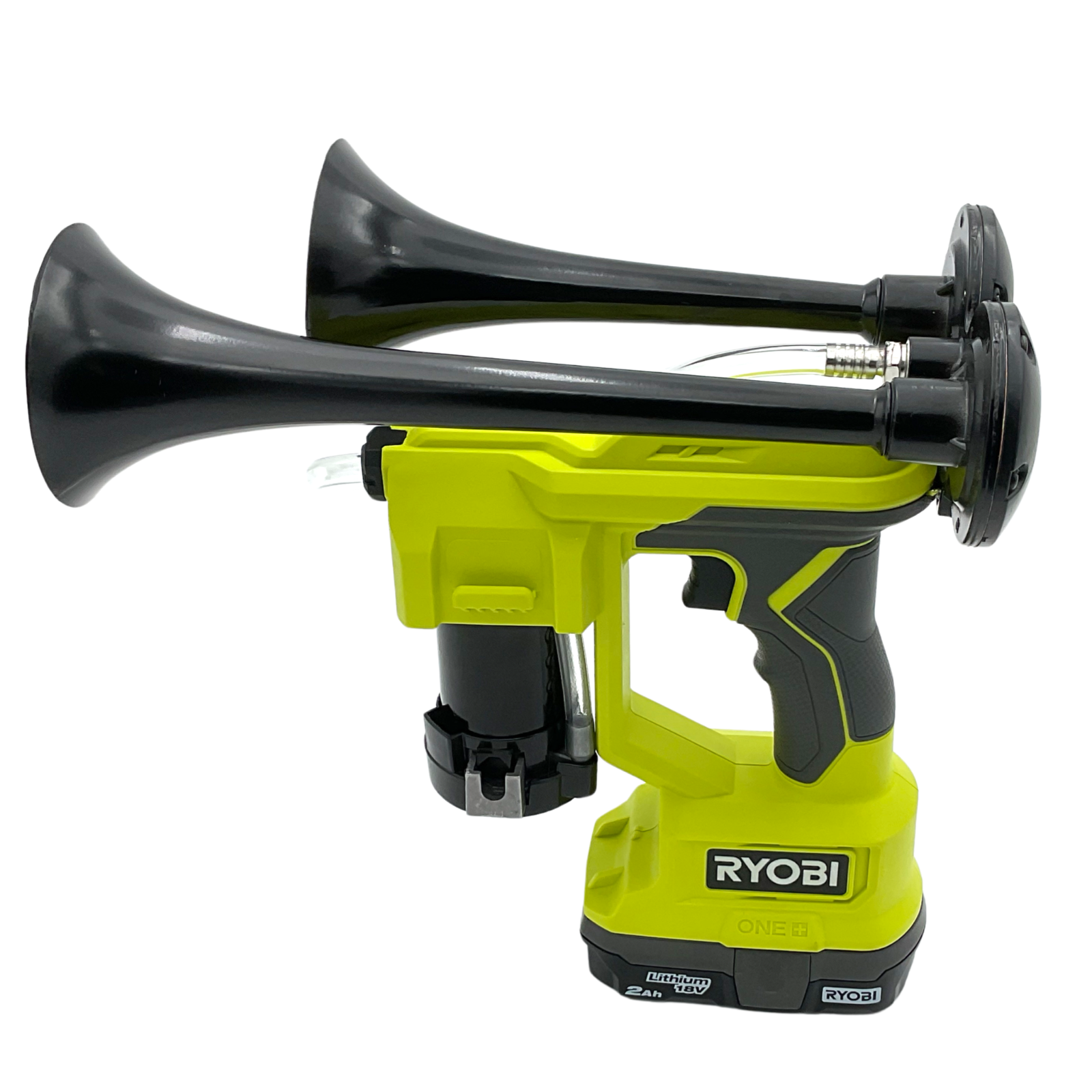 For Ryobi 18V  Drill Train Air Horn Dual Black Air Trumpets Double Loud Trumpet