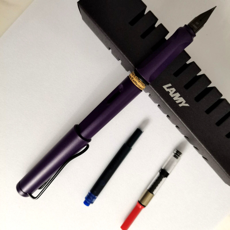 Purple LAMY Safari Fountain Pen Medium Nib With Box