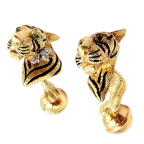 Rare! Tiffany & Co. 18k Yellow Gold Diamond Bengal Tiger Rare! Tiffany & Co. 18k Yellow Gold Diamond Bengal Tiger