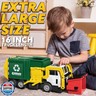 JOYIN Large Friction Powered Garbage Truck Toy Set, Includes Dumpster, Trash Bins, and Learning Cards for Kids, Boy Toys Birthday Gift for Boys Girls Kids Toddler