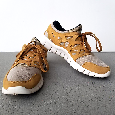 Nike Free Run 2 Beige White Black DM9057 200 Womens Size 8.5 Running Shoes