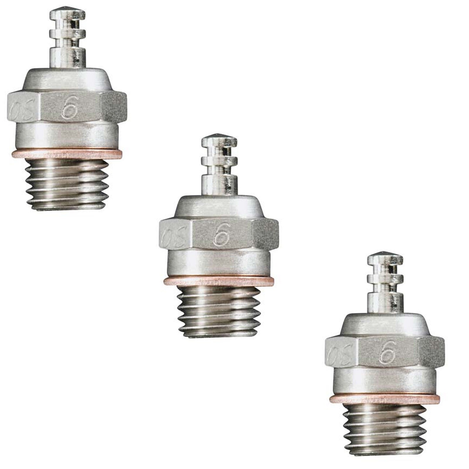 New O.S. #6 A3 Single Hot Air Glow Plug (3 PCS) # 71605300 - OSMG2690