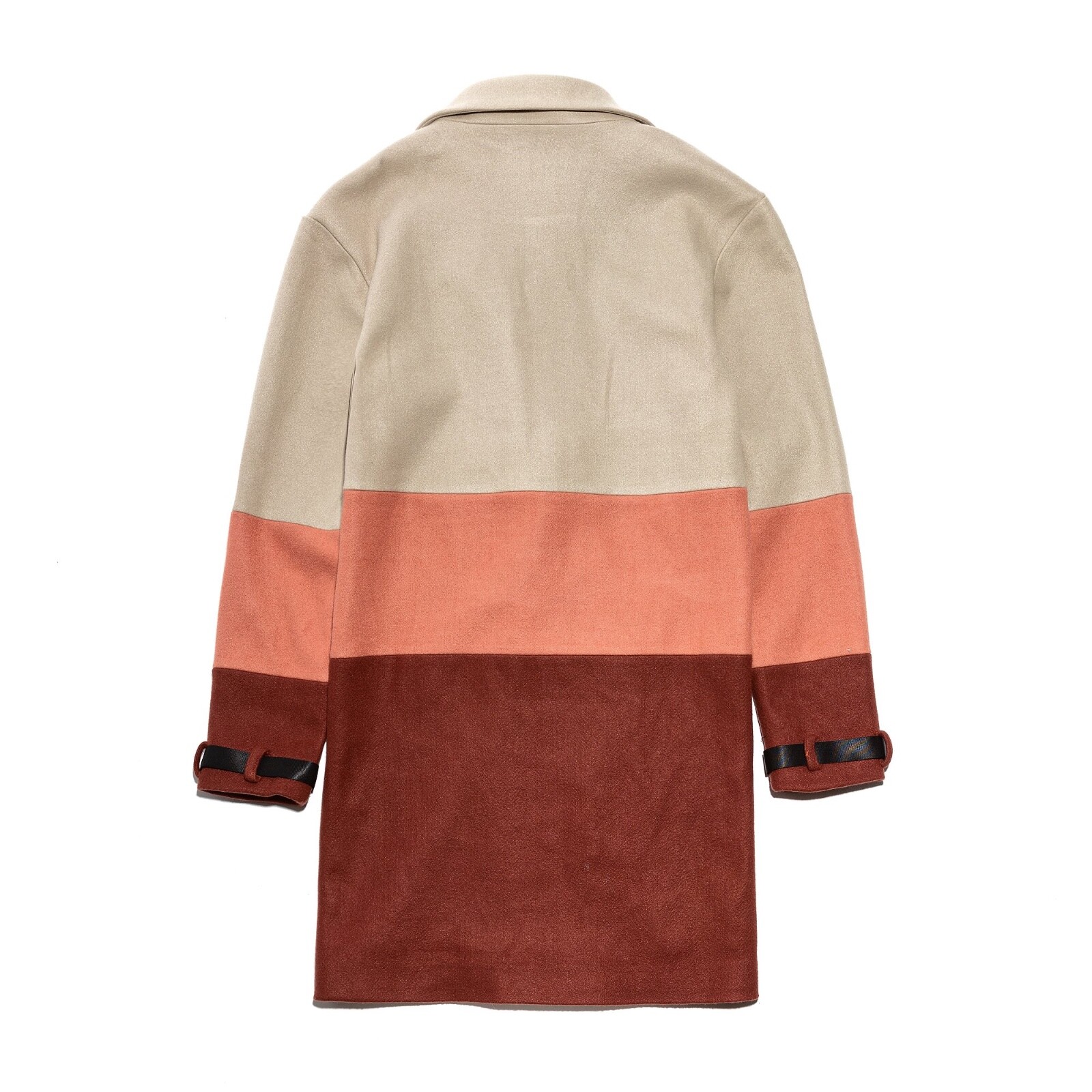 Pre-owned Vie Riche Paris Removable Fur 3 Tone Overcoat In Beige-clay Size Large In Beige-coral