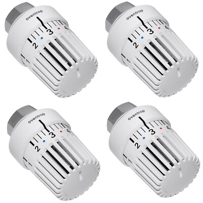 4 Piece Oventrop Thermostatic Head M 30 X 1,5 1011465 Uni LH with Zero White