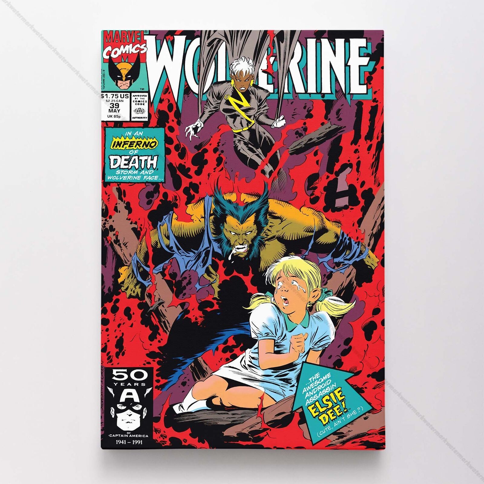 Wolverine Poster Canvas Vol 2 #39 X-Men Superhero Marvel Comic Book Art Print