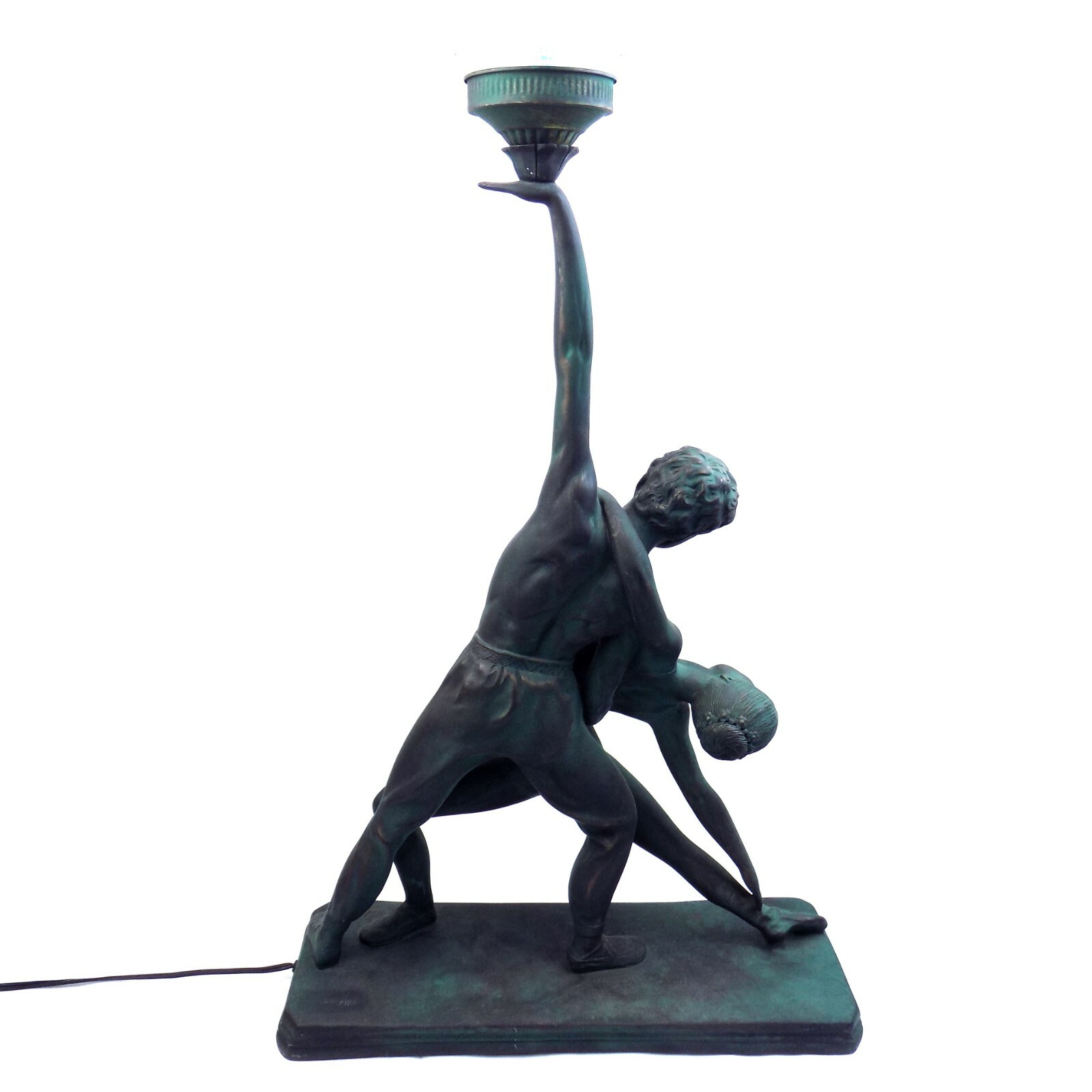 Art Deco Crosa Lamp Ballerina Dancers Man Woman Vintage 1995