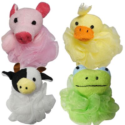 Badeknäuel Duschknäuel Baden Duschen Knäul Schwamm 4Stück Tiere