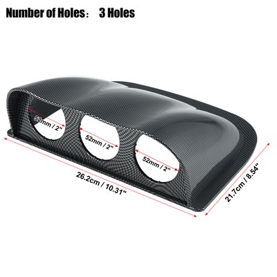 52mm Triple Car Dashboard Gauge Holder Meter Mount Bracket Carbon Fiber Pattern