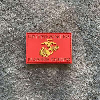 REFLECTIVE STYLE:   3 x 2  United States Marine Corps Red/Gold EGA