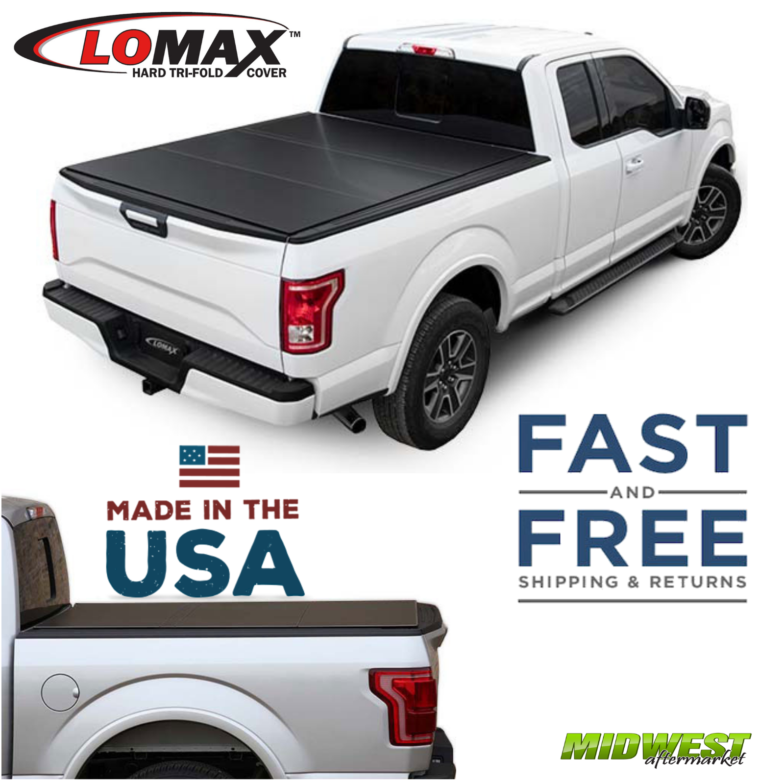 4XBEAM Hard Tri-Fold Truck Bed Tonneau Cover Fits 2009-2018 Dodge Ram 1500 2500 3500 Without Ram Box|5 Years Warranty 5.7 Bed
