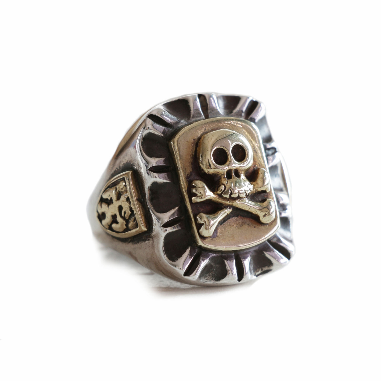 Mexican skull crossbones LBT ring