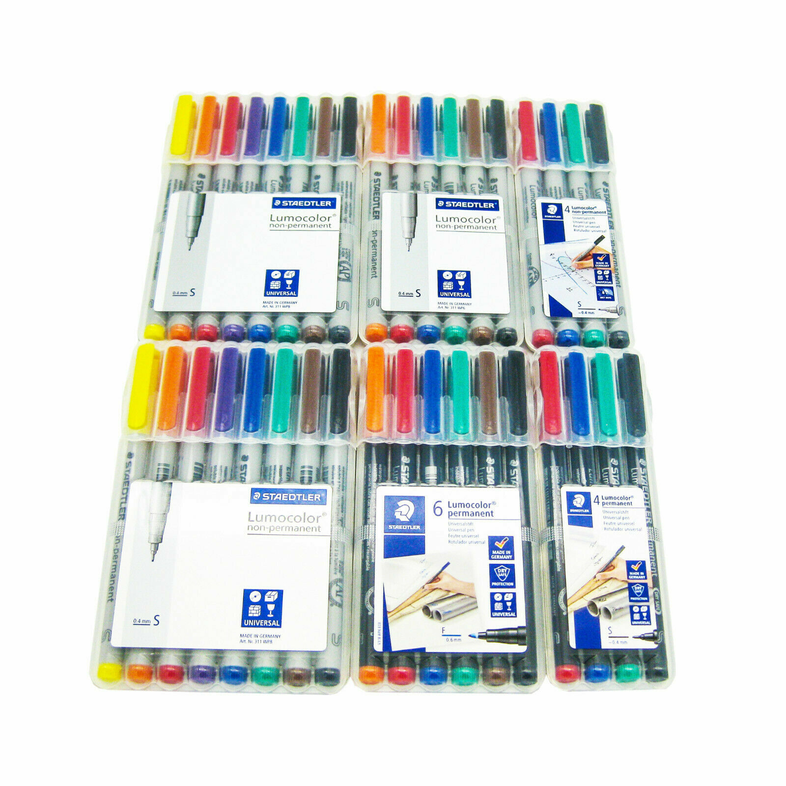 Staedtler Lumocolor S F M Folienstifte Non Permanent Marker 4 6 8 Set Stifte