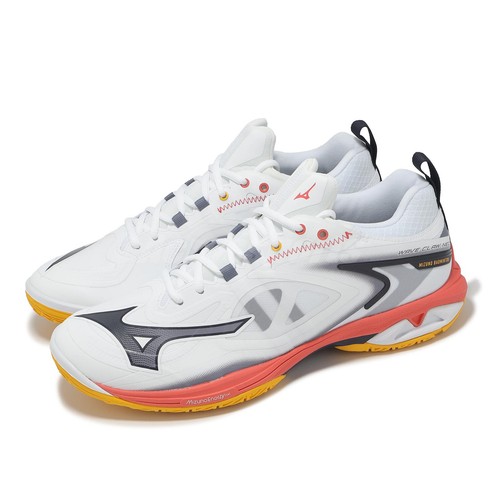 Mizuno Wave Claw Neo 3 Wide White Grey Red Yellow Men