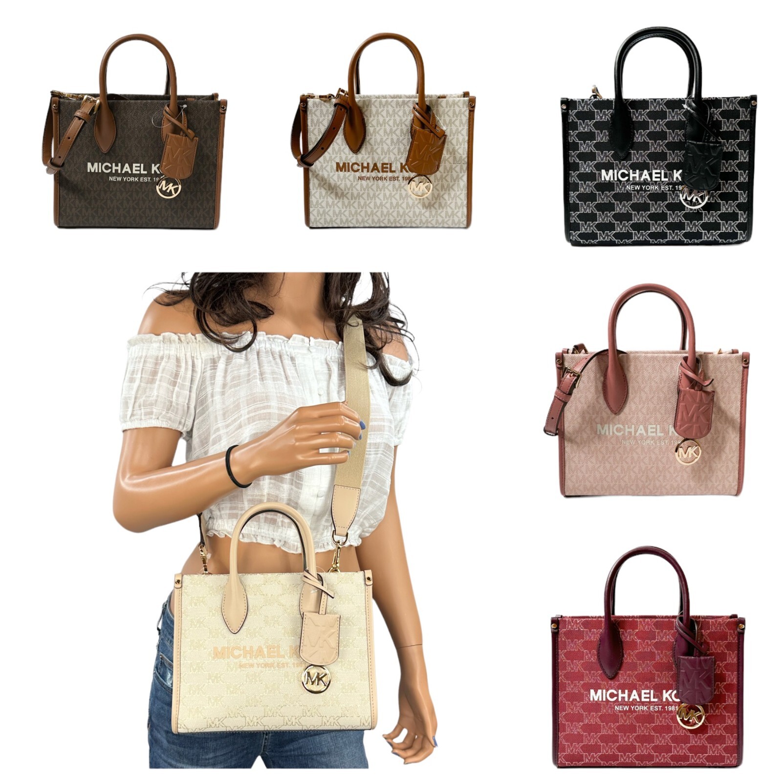 MICHAEL KORS MIRELLA SMALL SHOPPER TOP ZIP CROSSBODY SATCHEL MICHAEL KORS MIRELLA SMALL SHOPPER TOP ZIP CROSSBODY SATCHEL