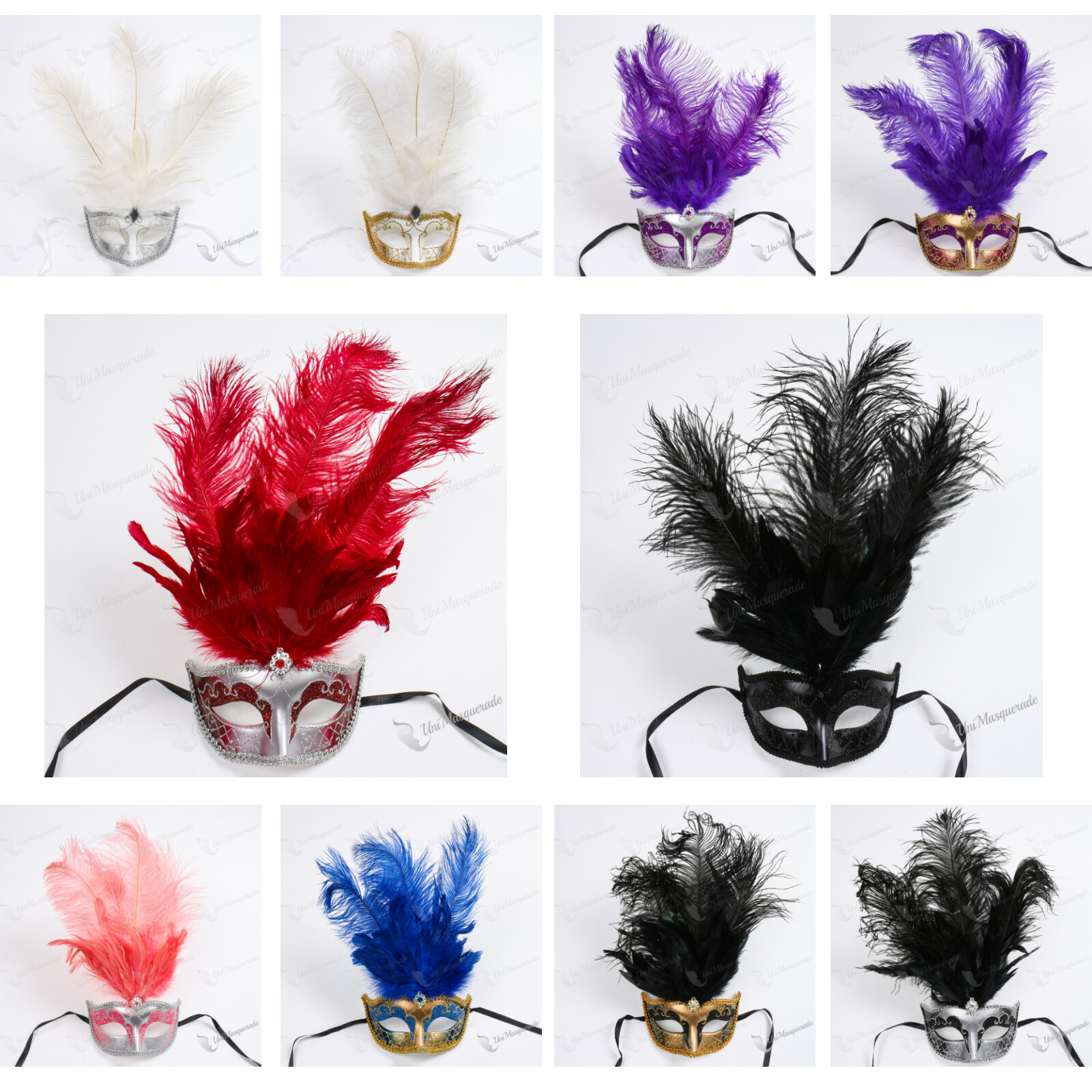 Red Tall Feather Eyemask Eye Masks Red Tall Feather Eyemask Eye Masks