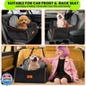 koneboss Dog Car Seat for Small Dogs Under 30lbs, Detachable Washable Pet Booster Seat with Safety Belt and Storage Pockets, Travel Car Bed, Black/Grey
