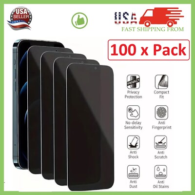 Wholesale Privacy Tempered Glass Screen Protector for iPhone 16 15 14 13 Pro Max