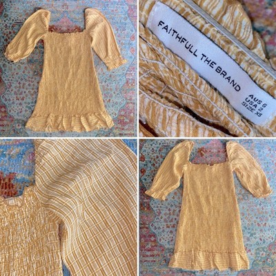 Faithfull The Brand Es Saada Mini Dress in Ceretti Check Size 2
