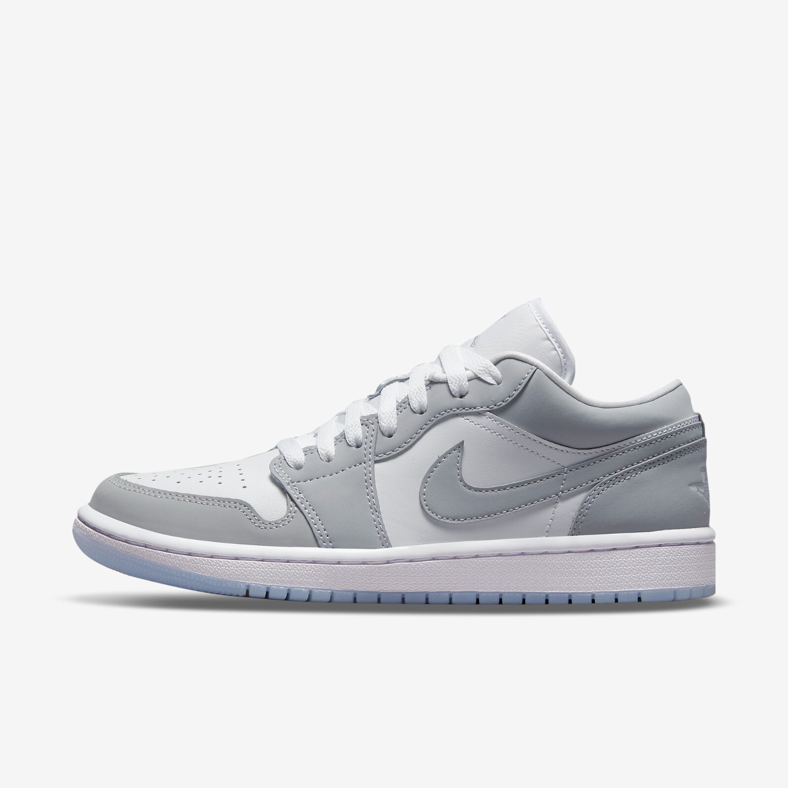 

Jordan 1 Low White Wolf Grey DC0774-105 WMNS Shoes Кроссовки, White/wolf grey/aluminum, Jordan 1 Low White Wolf Grey