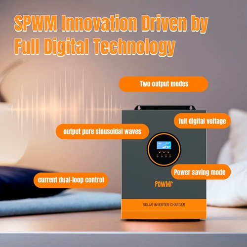 PowMr 5000W Solar Hybrid Inverter 48V DC to 110V AC 80A MPPT Controller PV 500V