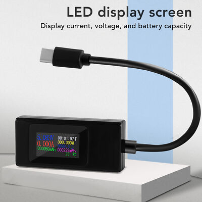 USB C Tester Color Screen Bidirectional Testing USB Current Voltage Meter