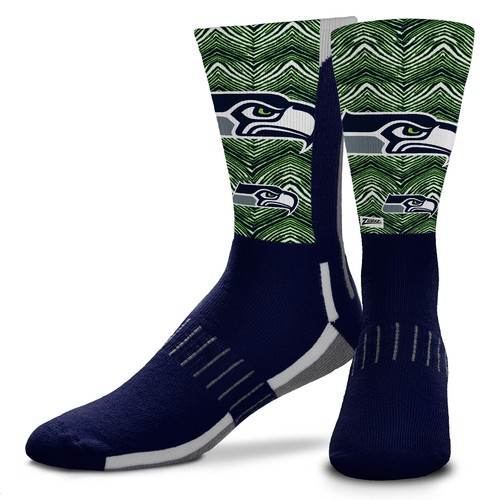 Носки унисекс Zubaz X FBF NFL для взрослых Seattle Seahawks Phenom Curve Crew