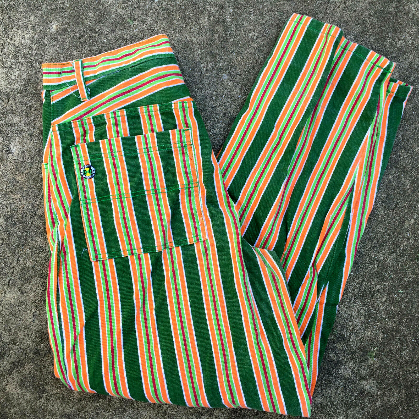 Rare Vintage Cross Colours Denim Color Block Stripe Hip Hop Rare Vintage Cross Colours Denim Color Block Stripe Hip Hop